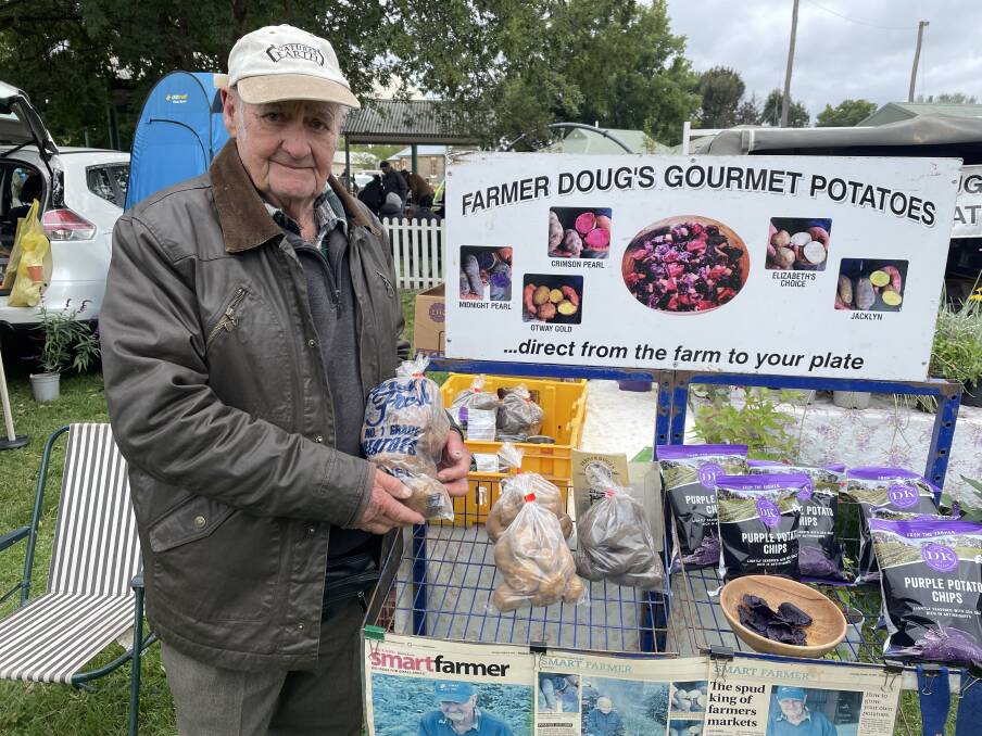 Potato farmer Doug Dagg with some of his offerings. Picture by Dominic Unwin