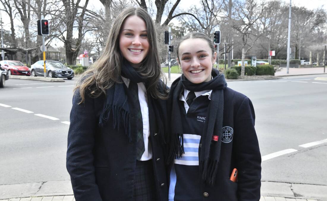 Kinross Wolaroi School students Daisy Jones and Jayde Caro can't wait to watch the semi-final. Picture by Carla Freedman