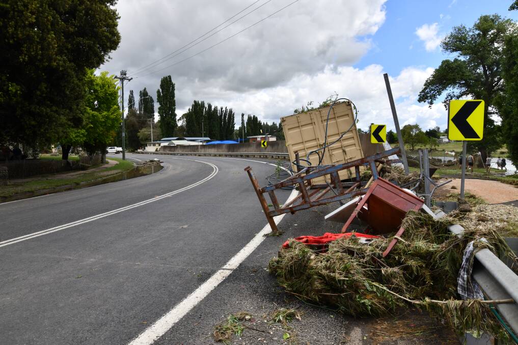 A shipping conatiner was one of countless items of debris washed through Molong. Picture by Carla Freedman