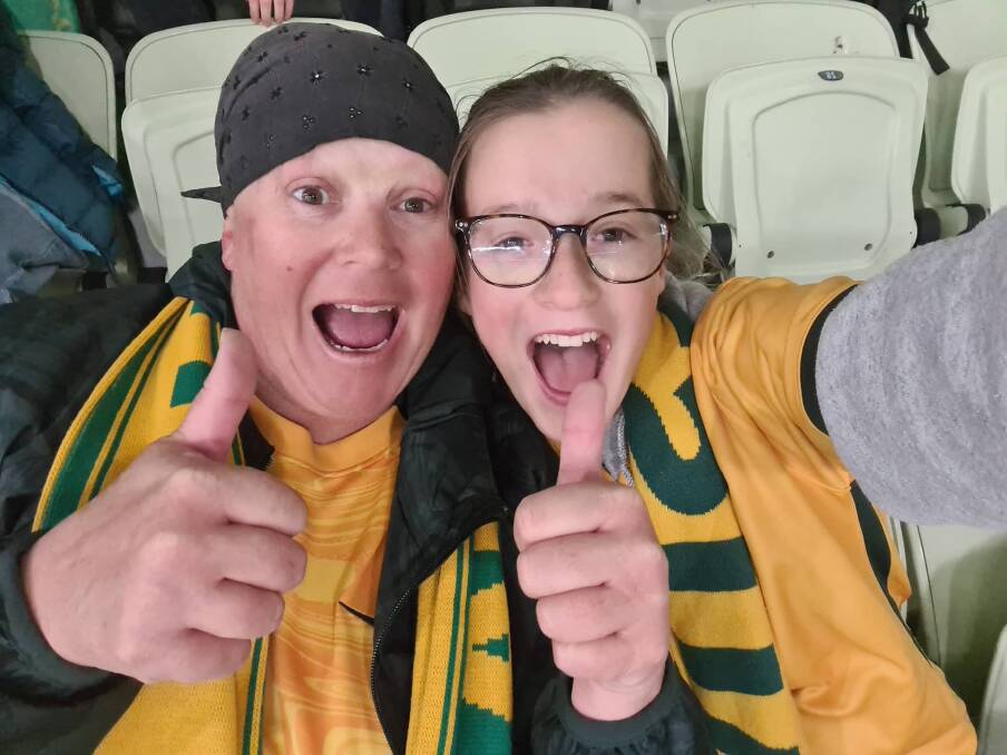 Michelle and Emma Dowsett at one of the Matildas' FIFA Women's World Cup games. Picture supplied