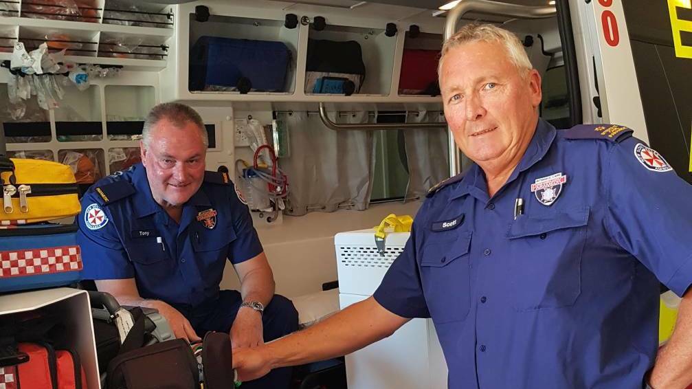 Gilgandra ambulance station manager Scott Beaton (R) said the government's response to the inquiry is a "missed opportunity". Picture supplied