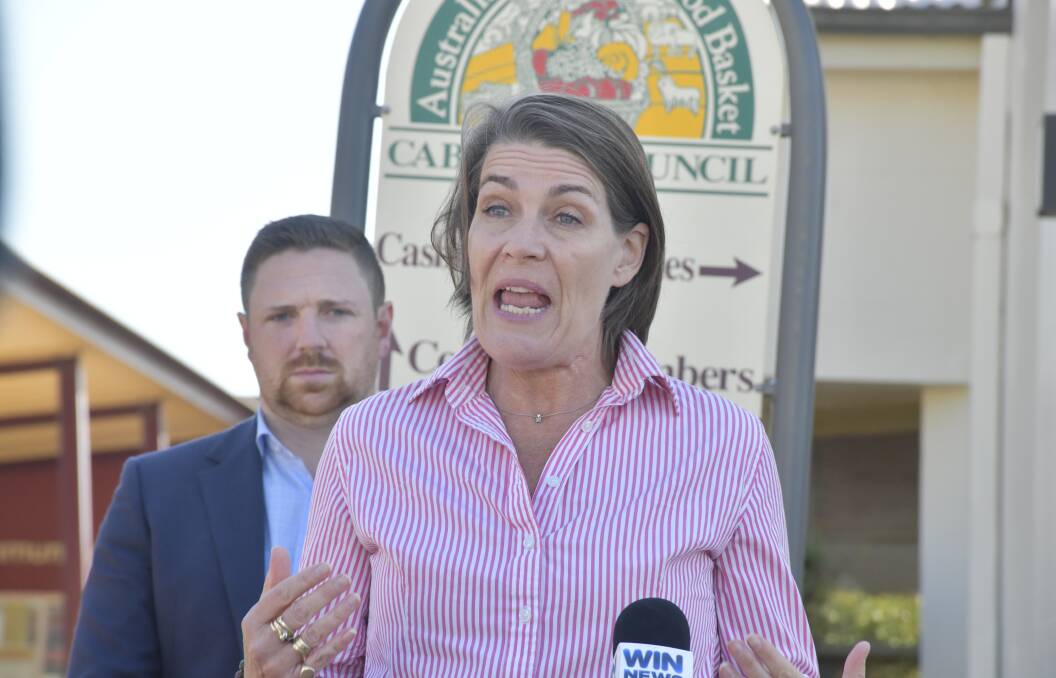 Shadow minister for emergency management, Perin Davey in Molong back in August, 2023. File picture by Jude Keogh