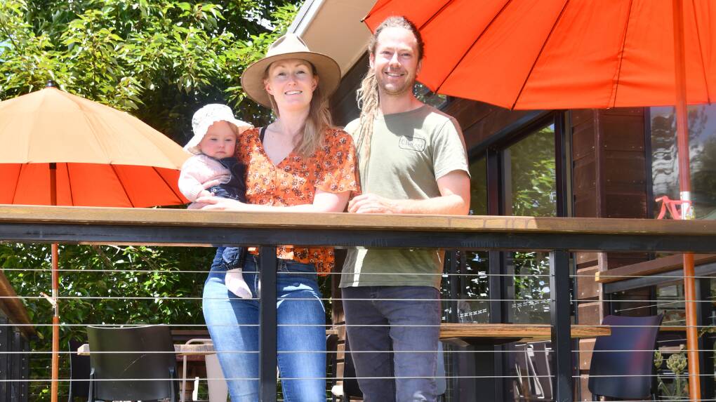 Little Willamina Mobbs would be pretty happy knowing mum and dad, Nadja Wallington and Steve Mobbs, are Orange's only Young Gun of Wine's Top 50 finalists Picture by Jude Keogh.