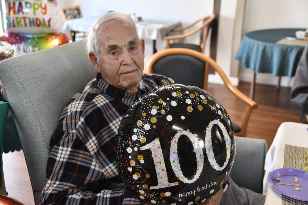 Top horse trainer, jockey, butcher and family man, Grenfell's Keith Ritchie has turned 100 years old. Picture by Carla Freedman.