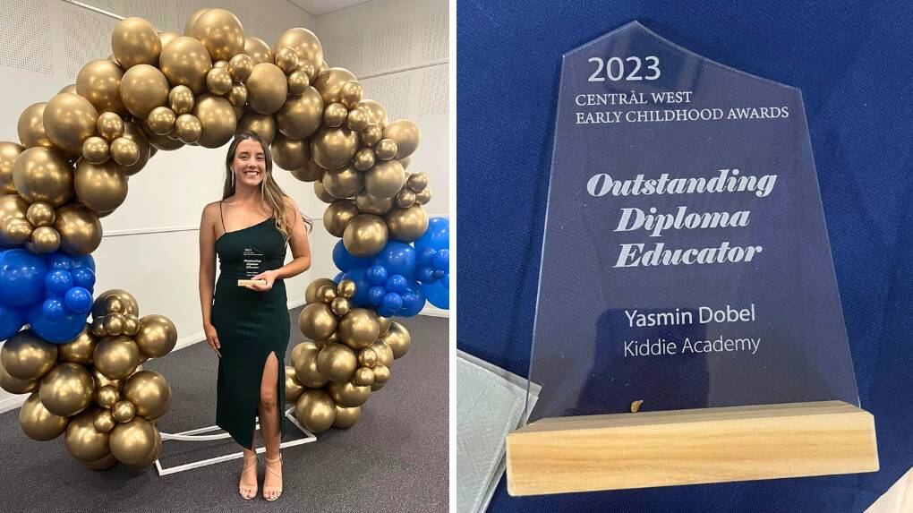 Kiddie Academy Orange's Yasmin Dolbel crowned Outstanding Diploma Educator in 2023 Central West Early Childhood Awards. Pictures supplied.