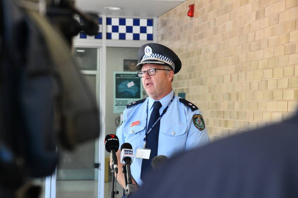 Chief Inspector Gerard Lawson discusses disappearance of Esther Wallace at Federal Falls Mount Canobolas, near Orange. Picture by Jude Keogh. 