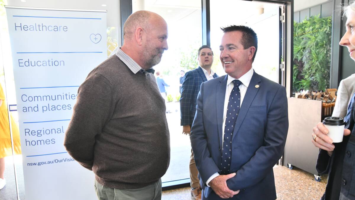 Orange City Council Mayor Jason Hamling with NSW National Party leader and deputy premier Paul Toole the at the 'Our Vision for Regional Communities' launch in Dubbo on Monday. Picture by Jude Keogh. 