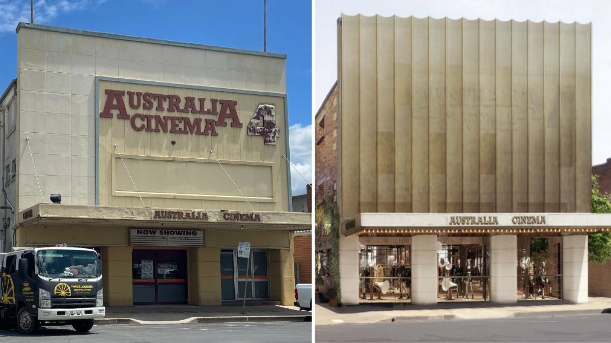 Australia Cinema 4 in Orange next to renders for the hotel plan. Pictures archive 