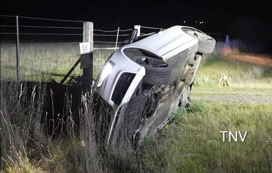 Stolen Audi A5 crash in Orange, NSW. Picture TNV 