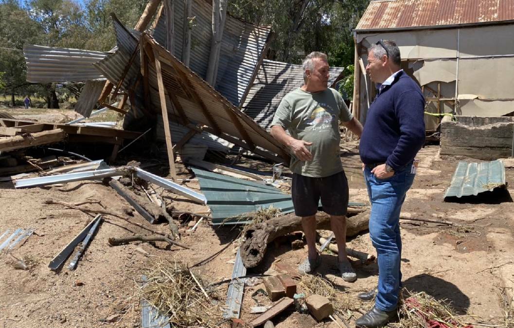 Phil Donato in Eugowra, 2022. Flood fallout in Eugowra, Forbes, Molong and Cudal aired at NSW Parliament by Orange MP. 