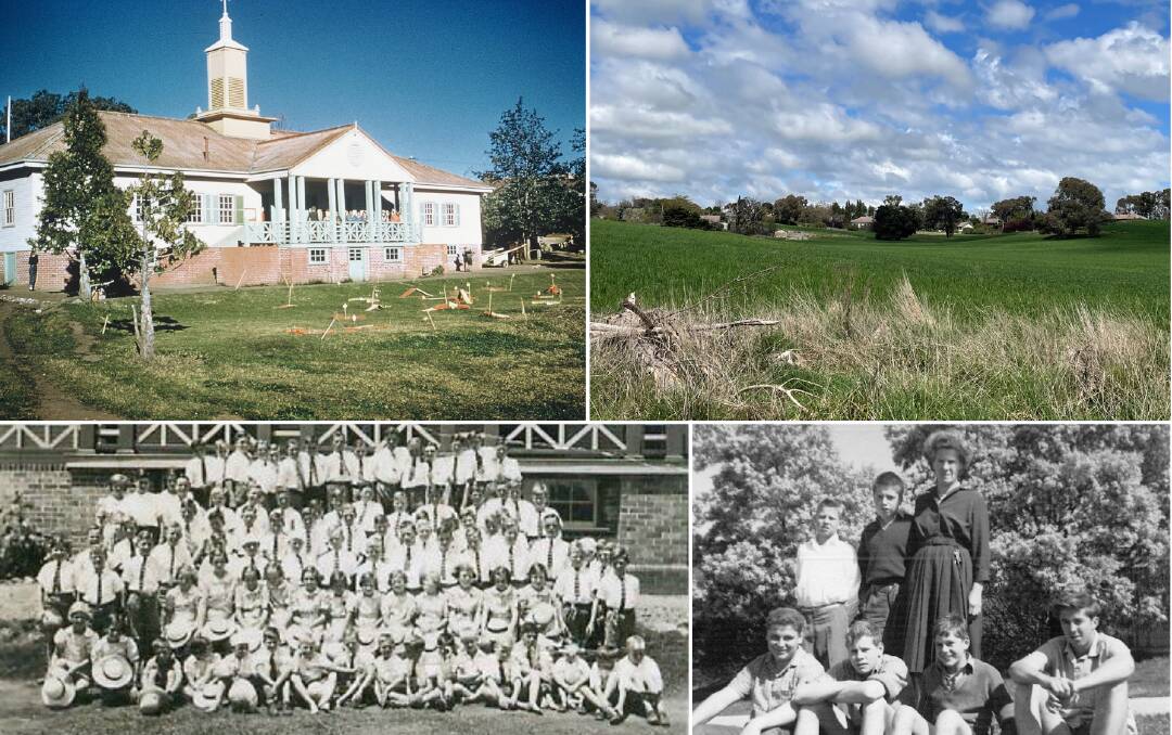 The Fairbridge Farm School in 1959 (top left). The school's abandoned ruins today near Molong (top right). Students of the school (bottom). 