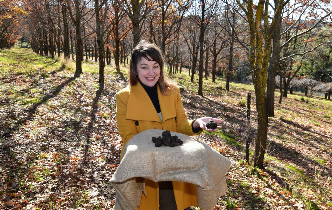 Luisa Machielse holding truffles found at Borrodell estate. Picture by Carla Freedman 