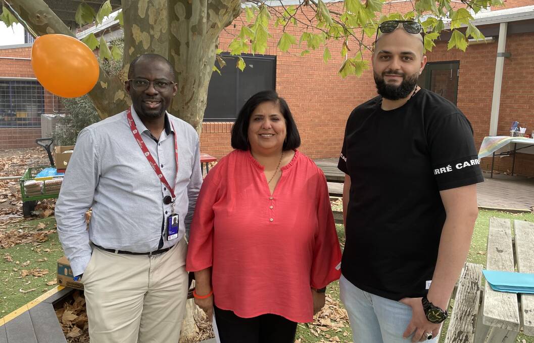 Dr Levi Osuagwu, Komal Valabjee and Rami Abraham were the three speakers at Kelso Public's Harmony Day event.