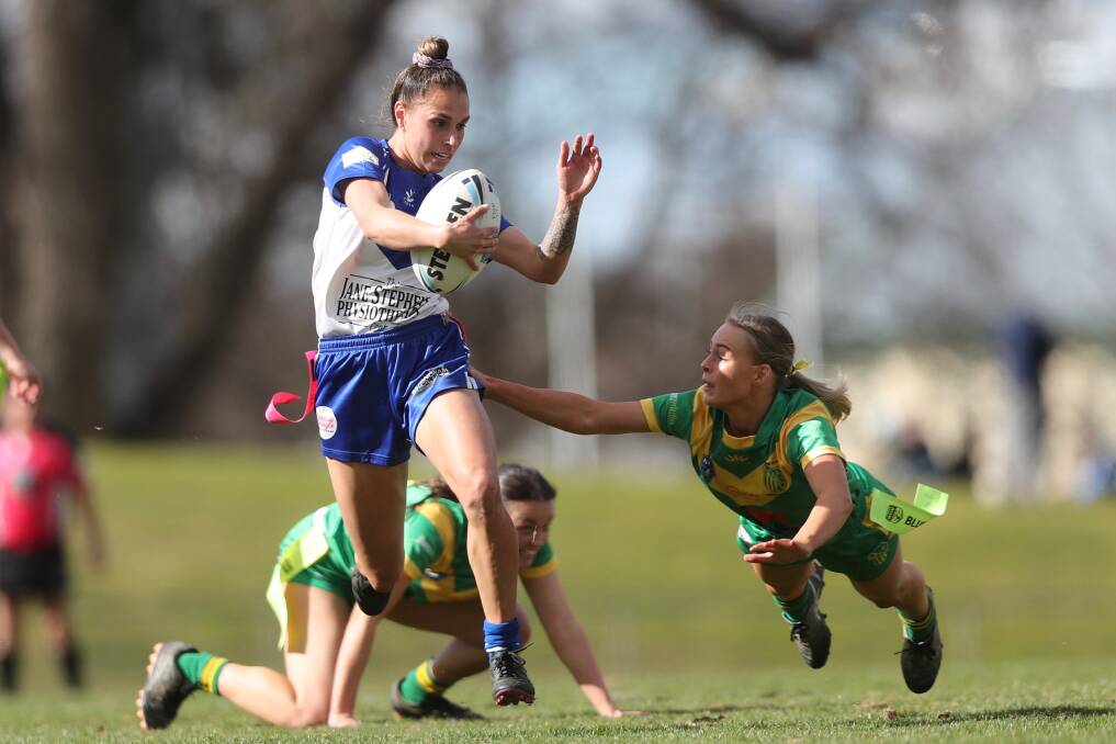 Erin Naden and her fellow Saints beat Orange CYMS 34-10 in an entertaining Group 10 grand final this season, but she'd love the chance to play Group 11 based clubs regularly too. Picture by Phil Blatch
