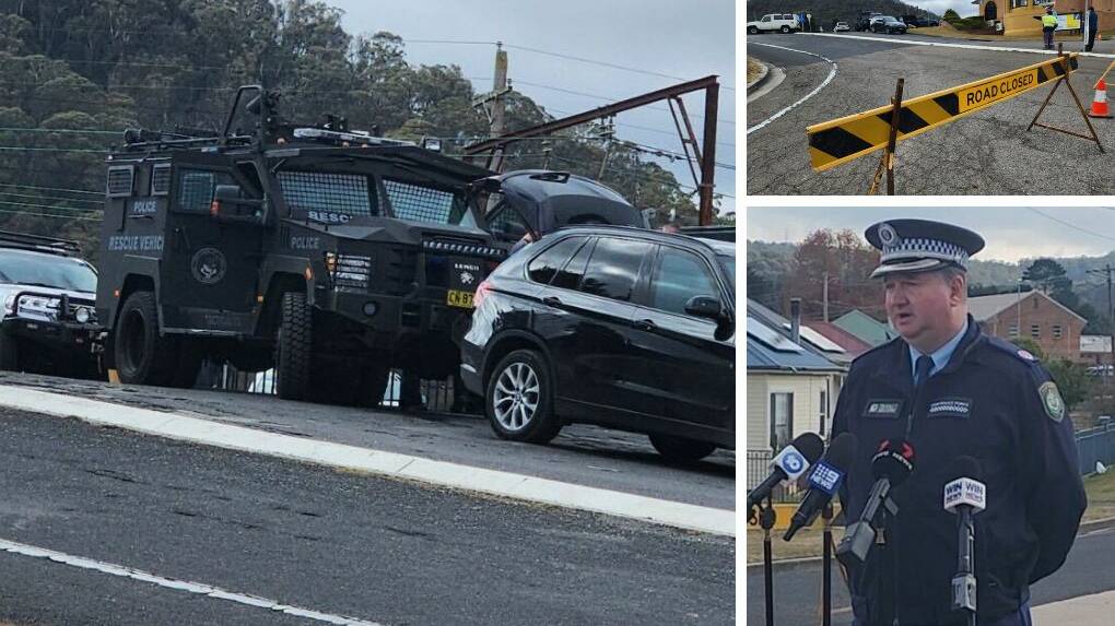 The tactical response team vehicle was in Lithgow as part of a NSW Police operation and Acting Assistant Commissioner Scott Tanner. Picture by Reidun Berntsen