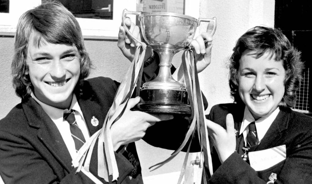 Peter Bilton and Jenny Horspool with the 1975 Cup. Picture supplied.