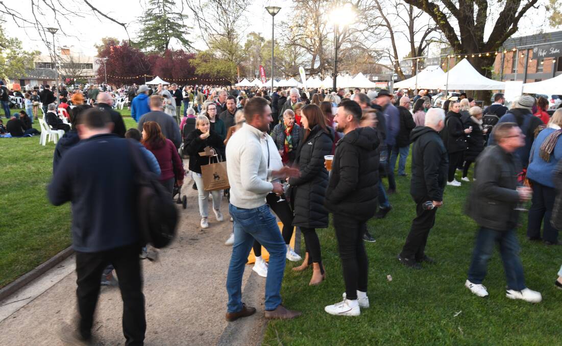 Thousands of people attended the Orange Wine Festival Night Market on Friday. Picture by Jude Keogh