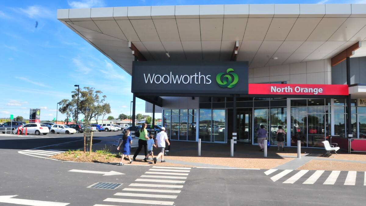 The front entrance of the North Orange Shopping Centre where a Woolworths worker and a police officer was assaulted at night. File picture