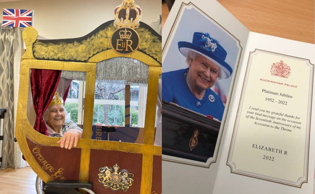 Ellen Standing rode in the carriage and right, the letter from the Queen. Pictures supplied.