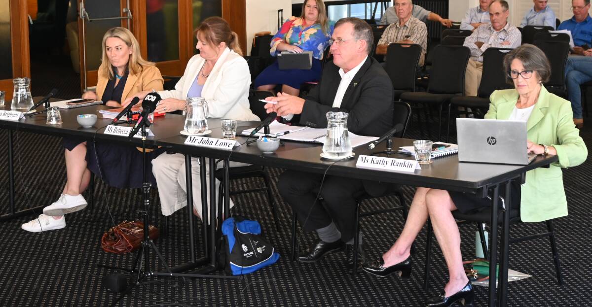 NSW Farmers were represented at the inquiry by Johanna Brighenti, Rebecca Reardon, John Lowe and Kathy Rankin. Picture by Denis Howard.