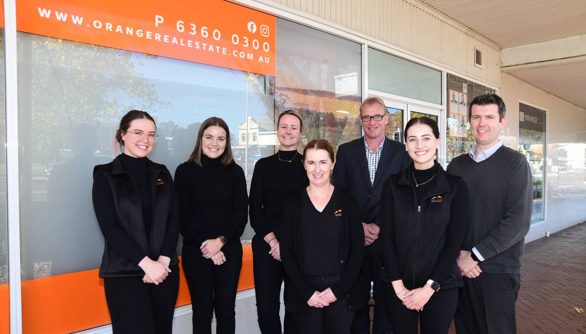 Orange Real Estate team members Georgia Robinson, Rachelle Perkins, Fiona Smith, Leanne Morgan, Scott Quirk, Ally Graham and Chris Baskerville. Picture by Jude Keogh