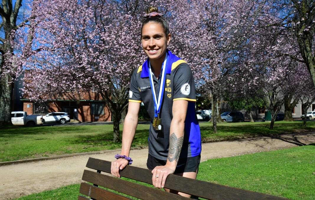 Erin Naden was sporting her premiership medals she won on back-to-back days. Picture by Carla Freedman.