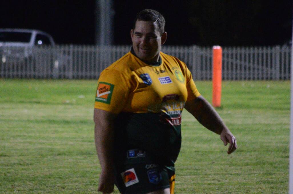 Ben Robinson gives a wry smile to the Molong crowd. Picture by Riley Krause.