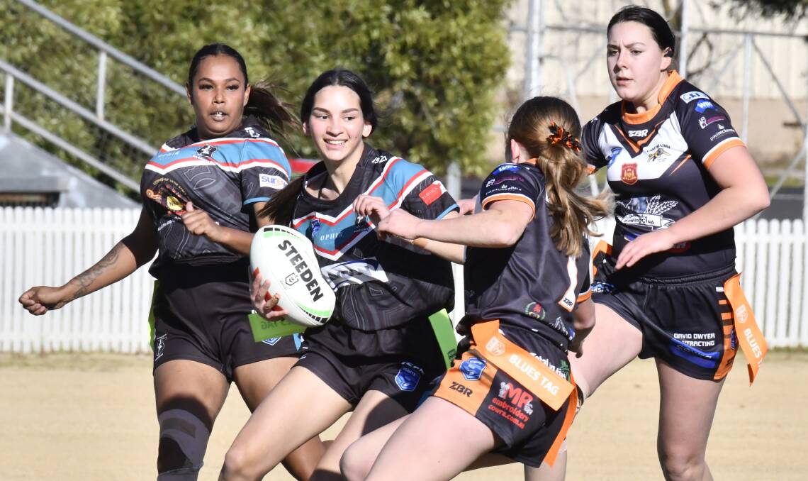 Rekiesha Ah See and her Orange United teammates were all smiles as they dismantled Canowindra at Wade Park to break their three match losing streak. Picture by Carla Freedman
