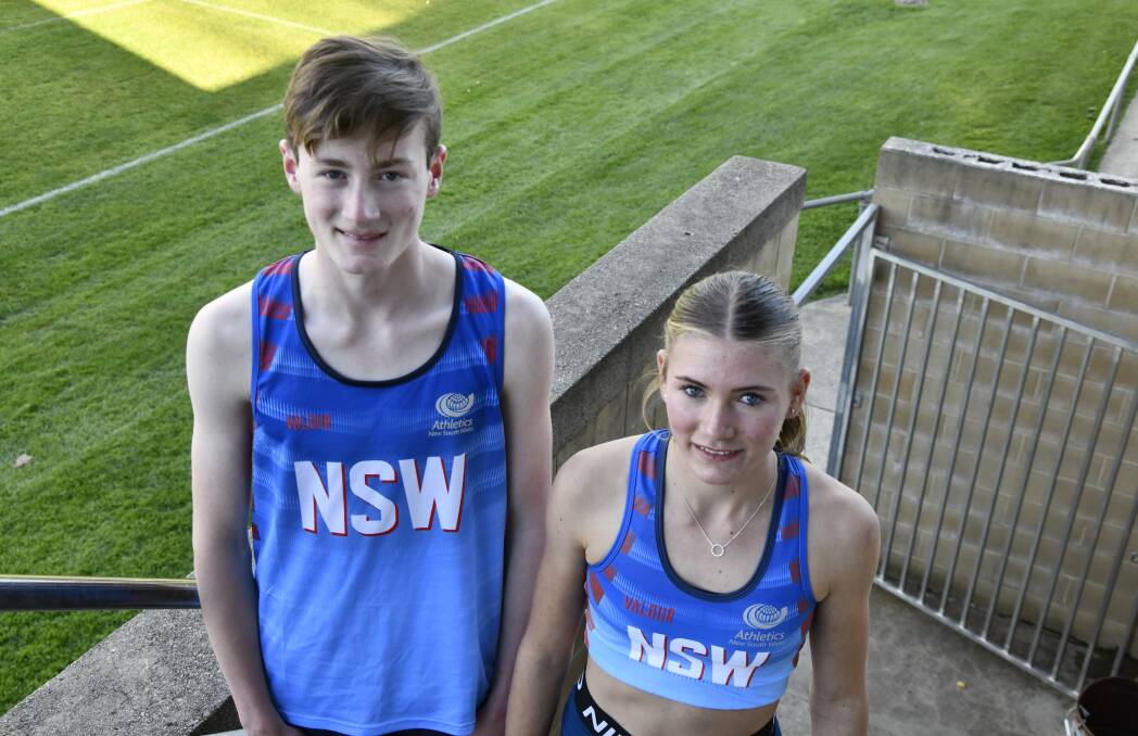 Connor Bennett and Jos Blair recently competed at the Australian Junior Athletics Championships. Picture by Carla Freedman. 