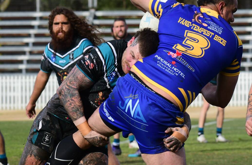 Josh Dugan in action for Orange United Warriors against Condobolin. Picture by Jude Keogh.
