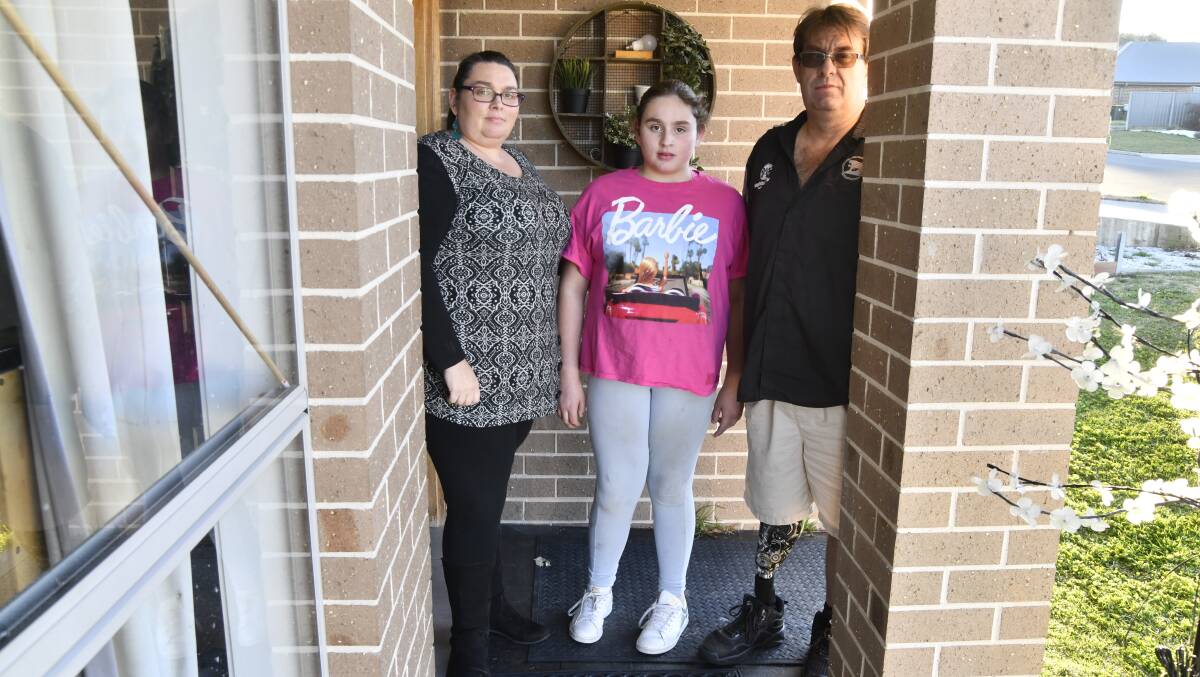 Candice, Cienna and Rod Lonard were one of many homes and businesses targetted during the crime wave on July 20. Picture by Jude Keogh