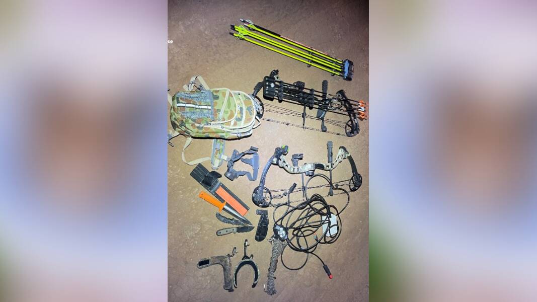 Weapons and equipment were confiscated from two Lightning Ridge males charged with illegally hunting in the Lightning Ridge area. Picture supplied