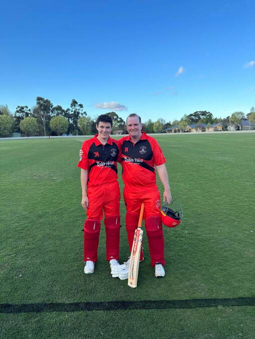 Jack and Graeme Judge after Centrals opening first grade match. Picture supplied 
