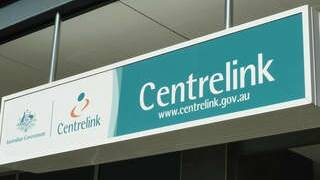 A photo of the Centrelink sign. Picture is from file