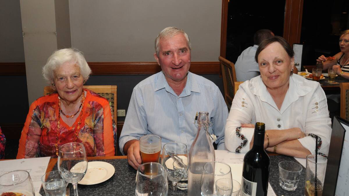 SAUNDERS: Zena Clout, Bob and Liz Smith. Photo: STEVE GOSCH